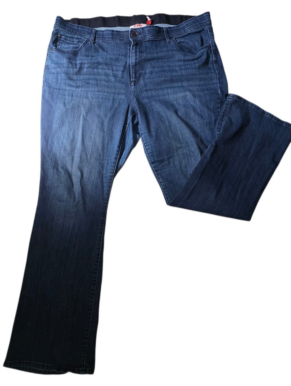 Pre-Owned EVRI Women's Size 20W Bootcut Jeans Stretch Dark Wash 5-Pocket Cute